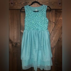 Wonder Nation Girls Formal Teal Dress Size XL
